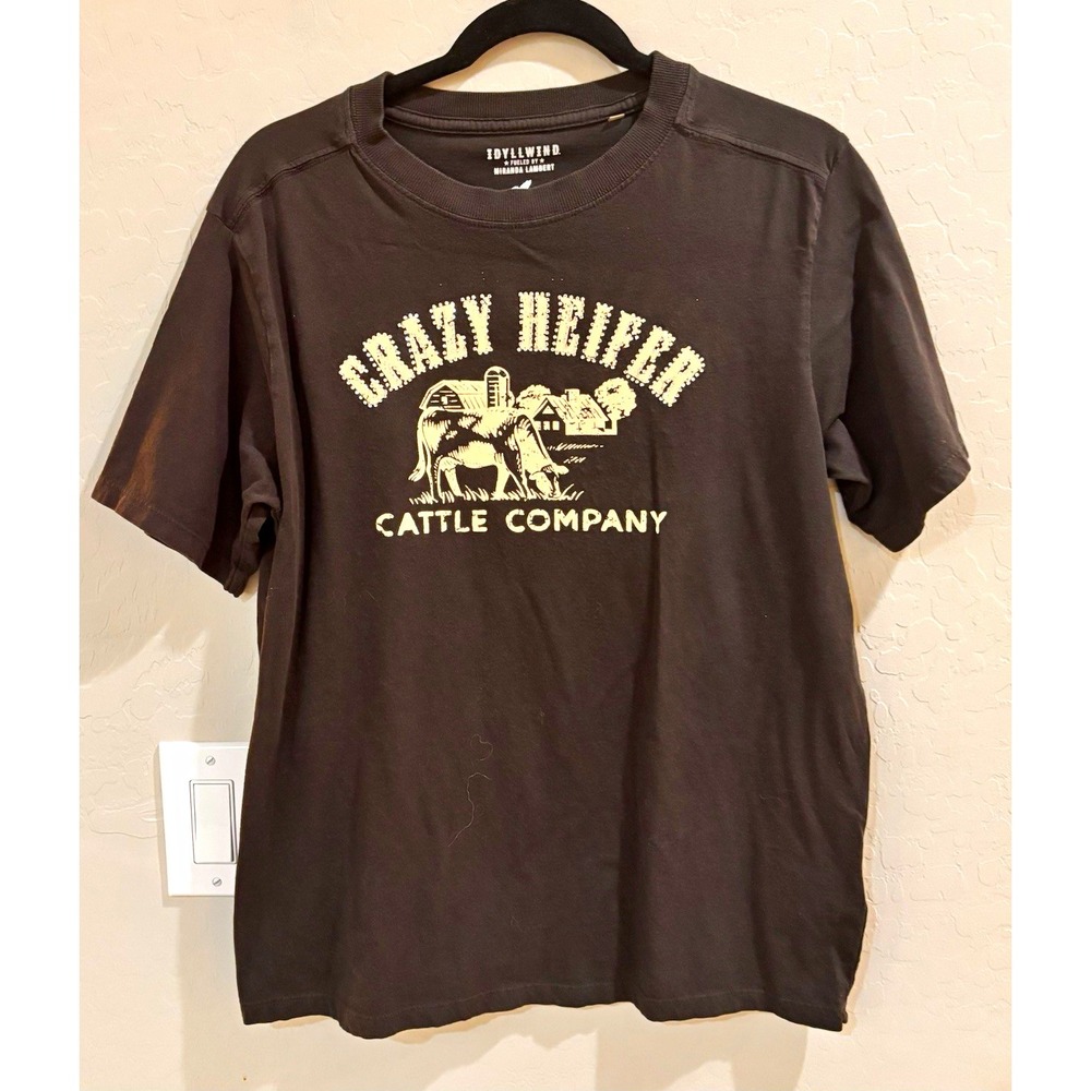 Idyllwind Miranda Lambert Women M Gray Crazy Heifer Cattle Co Rhinestone Tee